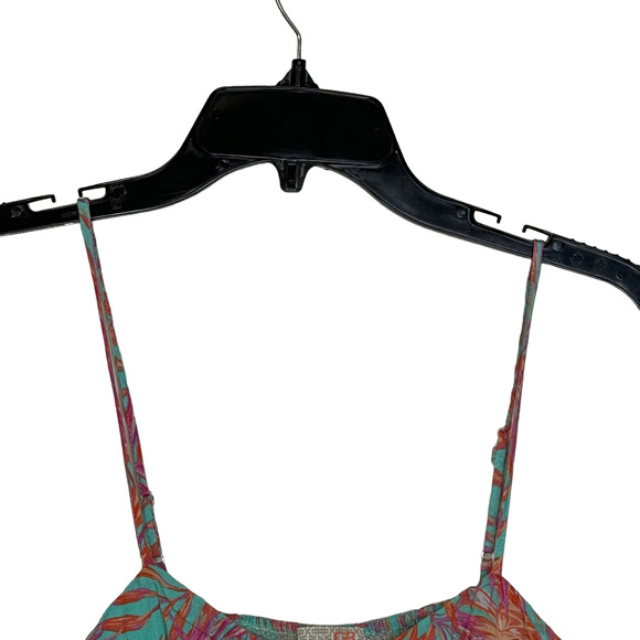 Gianni‎ Bini Halter Top Size Large Teal Multi Color Floral Lined Womens Rayon - Picture 4 of 6